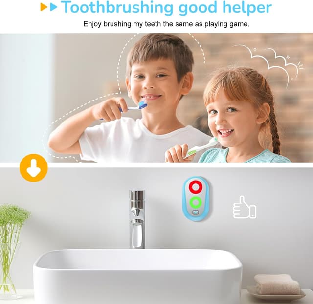 Detalle de Zähneputzen Timer für Kinder (2–3 Minuten) mit Farblichtern, magnetisch & wasserdicht – Blau