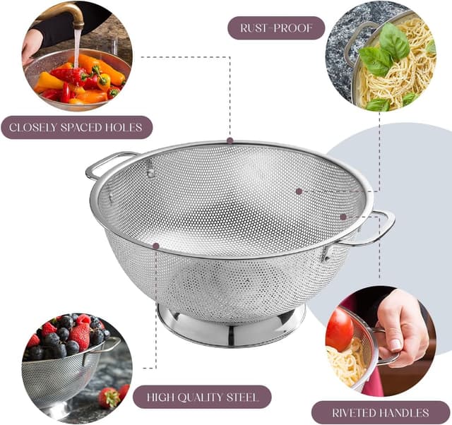 Detalle 2 de Bellemain Colander 5 Qt Stainless Steel 🍴
