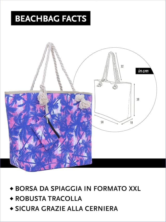 Detalle 2 de Borsa spiaggia DonDon 58 x 38 x 18