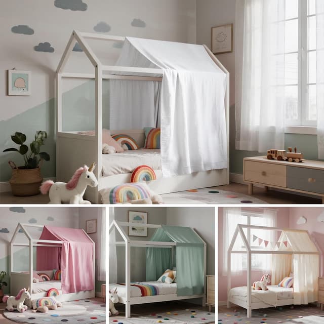 Detalle 2 de Zdada Hausbett Himmel Baumwolle Musselin, 135 x 420 cm