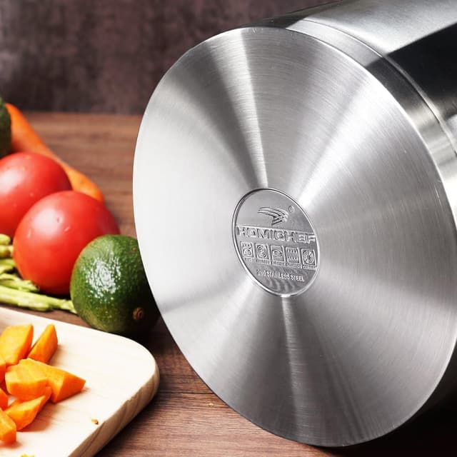 Thumbnail 6 de HOMICHEF Matte Olla de Acero Inoxidable 3.2L Sin Níquel