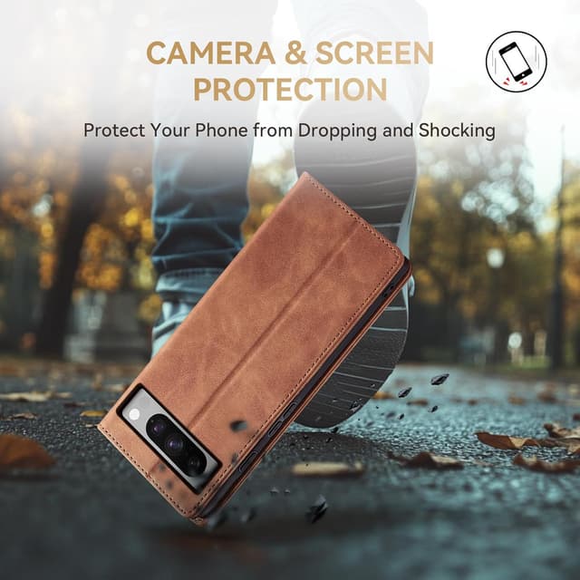 Thumbnail 4 de KIOTROUO Leather Wallet Case for Pixel 8 Pro