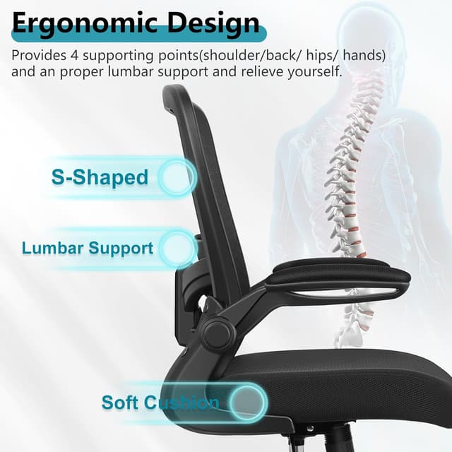 Detalle de FelixKing Office Chair Ergonomic High-Back with Lumbar Support