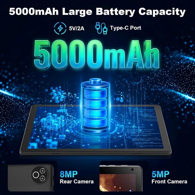 Detalle de MUISOO Android 15 10.4-inch Tablet (20GB RAM + 64GB, WiFi 6, Bluetooth 5.4) with Keyboard, Pen & Mouse