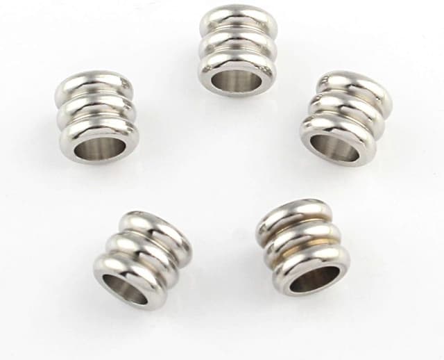 Detalle 2 de Perlin Edelstahl Spacer Perlen (Edelstahl 304) 8mm, Tube/Röhre, Loch ca. 5mm – 5 Stück