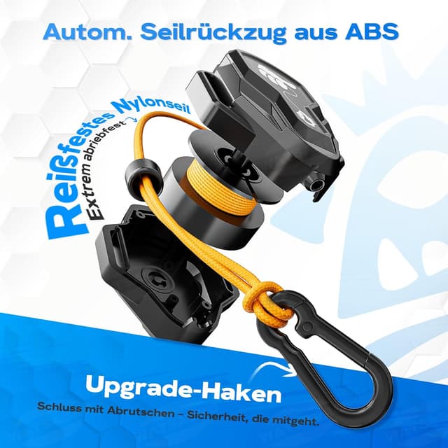 Detalle de WATSABRO Fahrrad Abschleppseil für Kinder (2,5 m) – reißfestes Nylon, 100 kg Traglast