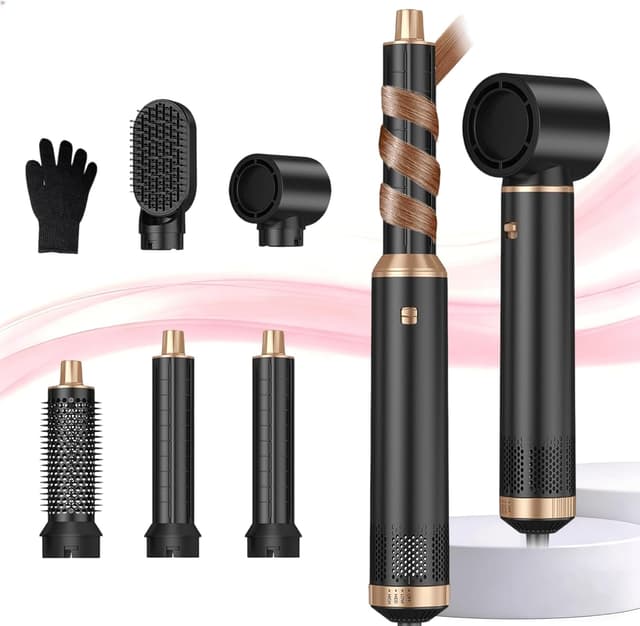 Detalle de UKLISS Set Styler per Capelli 5 in 1 (Airstyler/air curlers) con asciugacapelli e accessori per volume, ricci e lisci