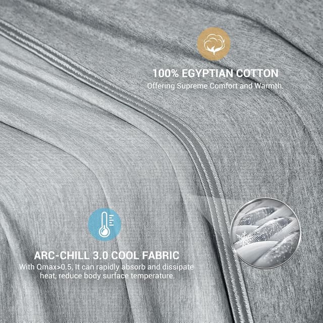 Detalle de Elegear Queen Cooling Blanket (Arc-Chill 3.0) — Absorbs Heat to Help Keep You Cool for Night Sweats
