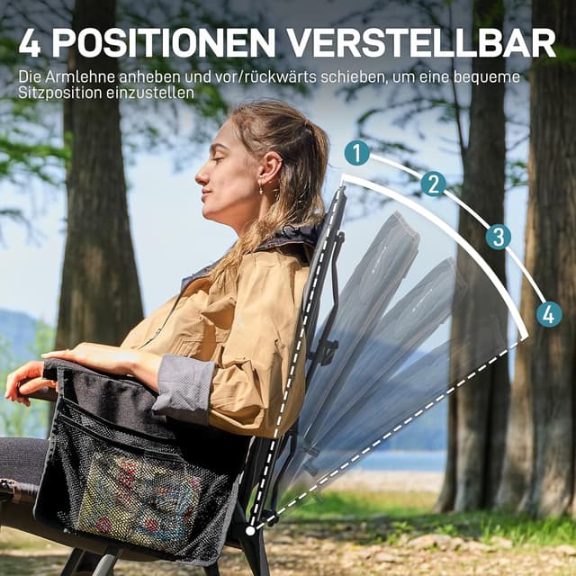 Detalle 1 de EVER ADVANCED Campingstuhl 160 kg faltbar