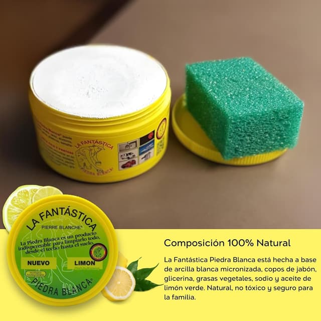 Thumbnail 4 de La Fantástica Piedra Blanca (600 g) | Arcilla Limpieza + Esponja🧽