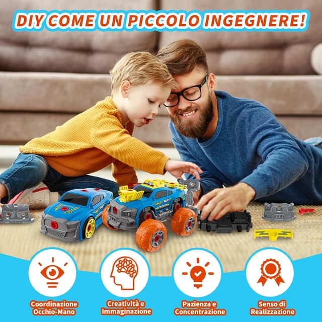 Thumbnail 6 de Pup Go Modellini Auto 3-in-1 da costruire (46 pezzi) con trapano elettrico e cacciavite manuale per 3-5 anni, blu