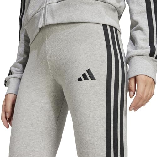 Detalle de adidas Essentials 3‑Stripes Cotton Leggings XS gris/negro