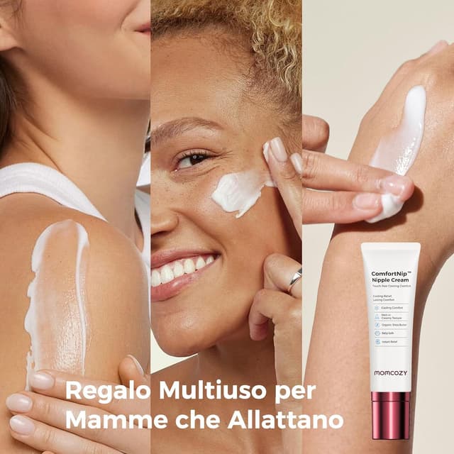 Detalle de Momcozy ComfortNip crema capezzoli per allattamento lenitiva senza lanolina con applicatore in ceramica, 50 g