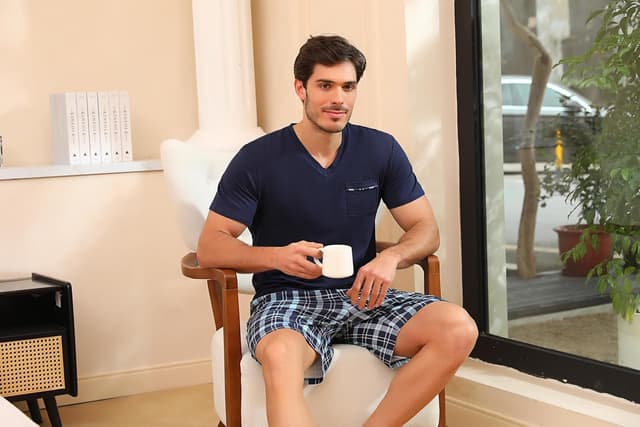 Thumbnail 2 de Bresdk Pyjama court homme 95% coton 5% élasthanne