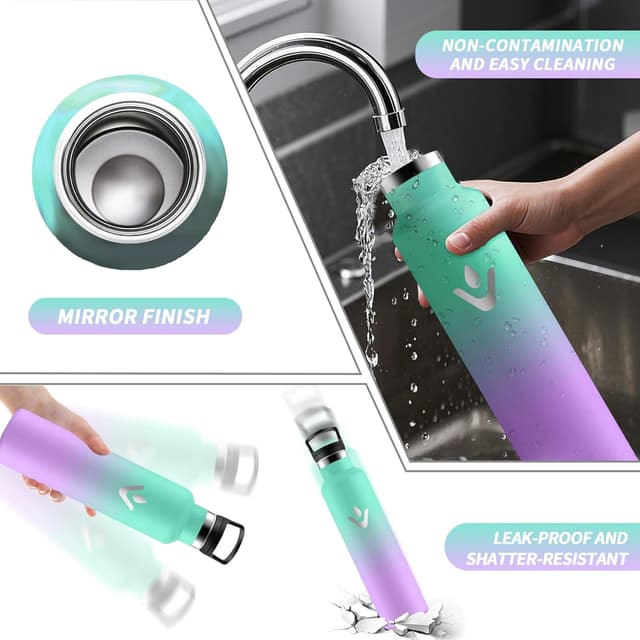 Detalle de Motswedi Gourde isotherme 1 l avec paille et poignée – inox anti-fuite