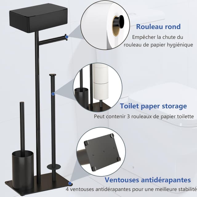 Thumbnail 2 de GUIGUZI Porte Papier Toilette avec Brosse WC