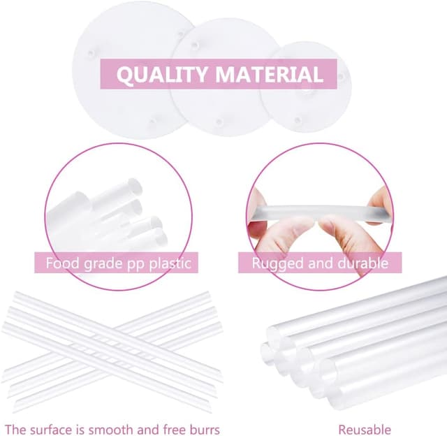 Detalle de Vicloon supporti per torta piani con 3 tavole e 9 tasselli (per torte fino a 23 cm)