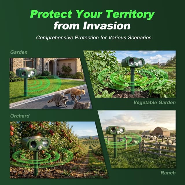 Thumbnail 6 de Cat Repellent for Gardens UK Solar Cat Scarer with Strobe Light & Infrared Sensor