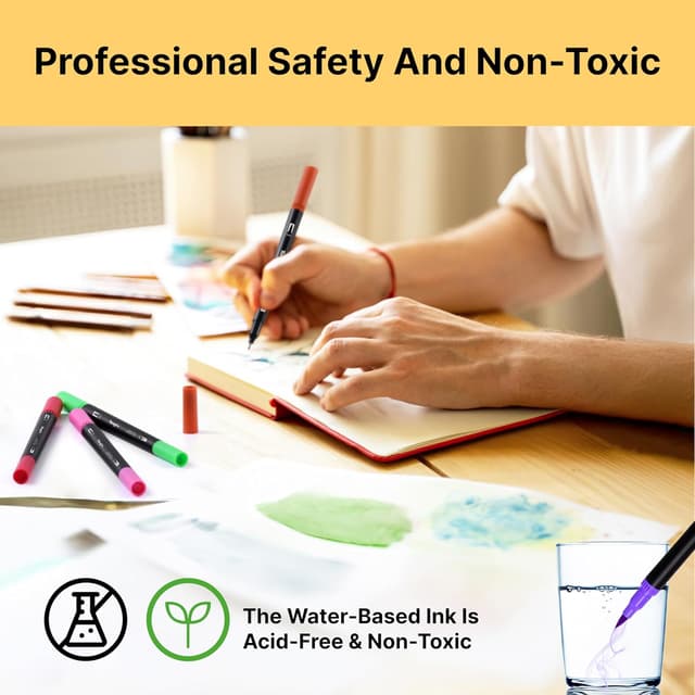 Detalle 2 de Tongfushop 120 Dual Tip Colouring Pens