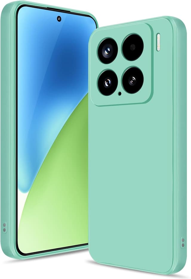 Detalle de Btstring Hülle für Xiaomi 15 – Silikon-Case mit Mikrofaserfutter und Rundumschutz (Matcha Grün)