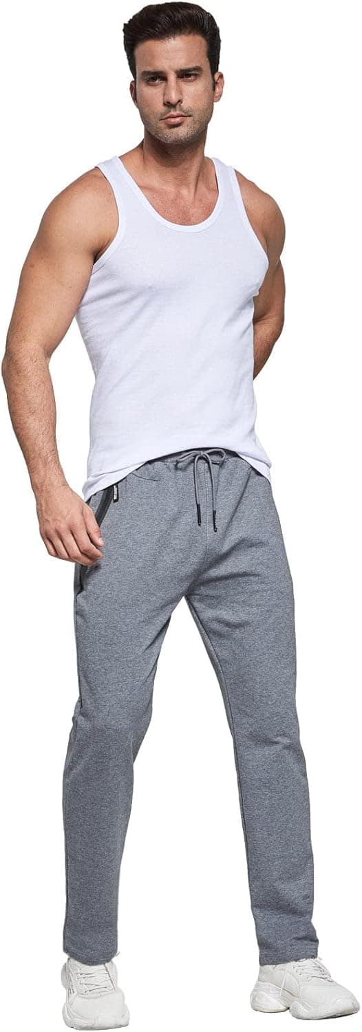 Detalle de JustSun Slim Fit Tracksuit Bottoms Joggers for Men with Zip Pockets