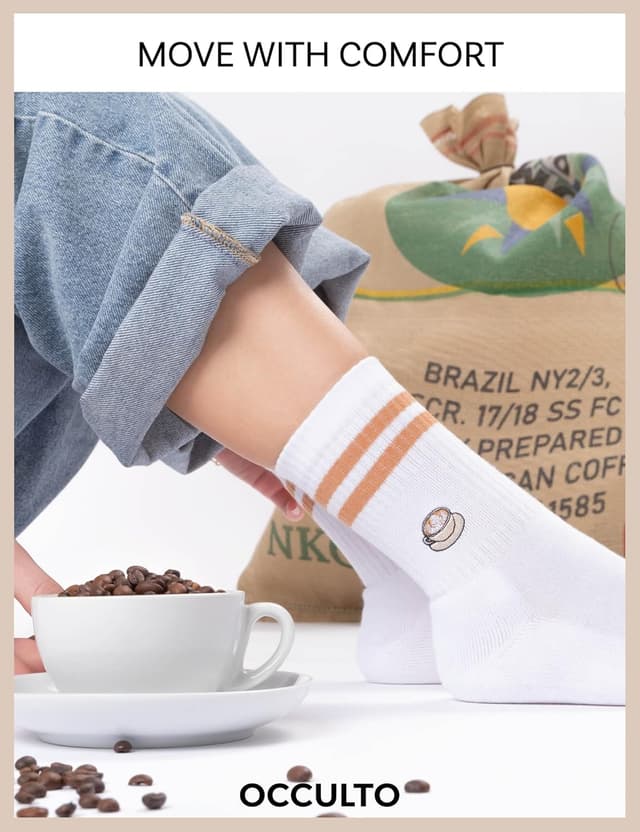 Detalle 2 de Occulto Summer Tennissocken im Motiv-Design (3er Pack) für Damen & Herren