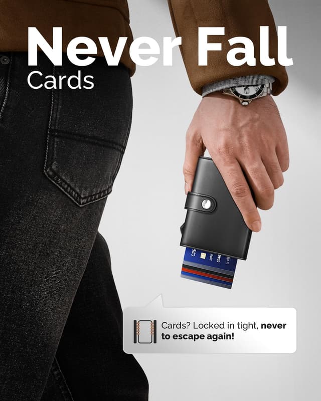 Detalle de YESIIW minimalist RFID wallet holder 9 cards