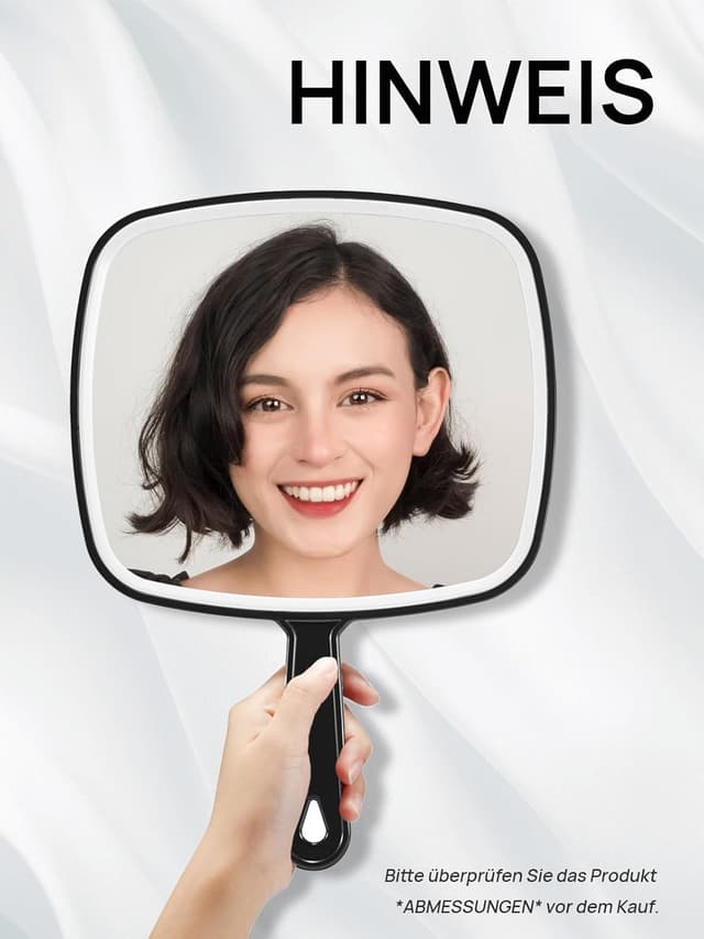 Detalle 2 de OMIRO Handspiegel XL quadratisch schwarzer Griff