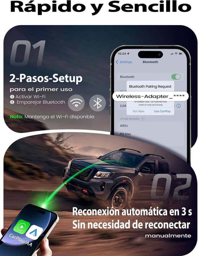 Thumbnail 4 de PTGTO Adaptador CarPlay Inalámbrico 2026