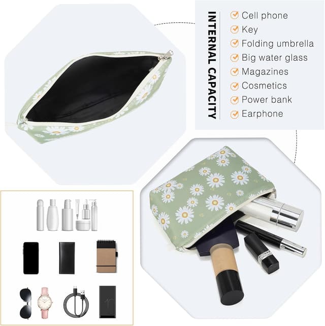 Detalle 2 de Miss Lulu trousse de toilette femme imperméable à motif floral — format compact 22 x 11,5 x 4,5 cm