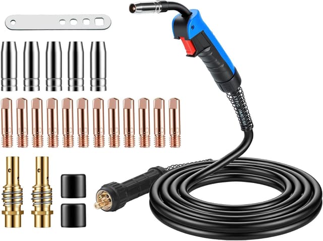 Detalle de BOSYTRO Torcia di Saldatura MIG/MAG MB15AK con filo 4 m e set da 22 pezzi