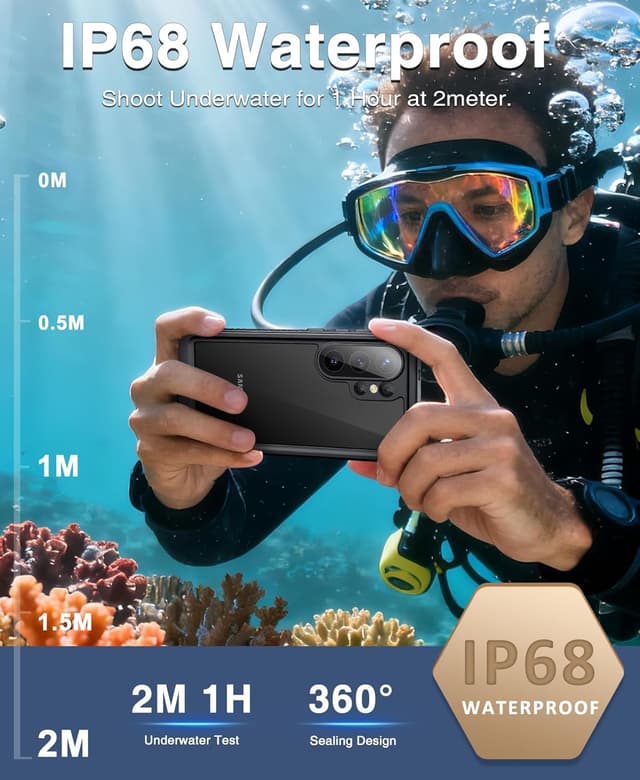 Detalle de Beeasy IP68 Waterproof Case for Samsung Galaxy S26 Ultra (Built-in screen protector & camera lens cover)