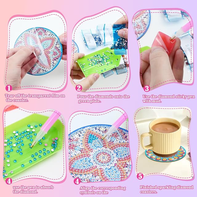 Thumbnail 4 de muhogxio Diamond Painting Untersetzer 10 Stück