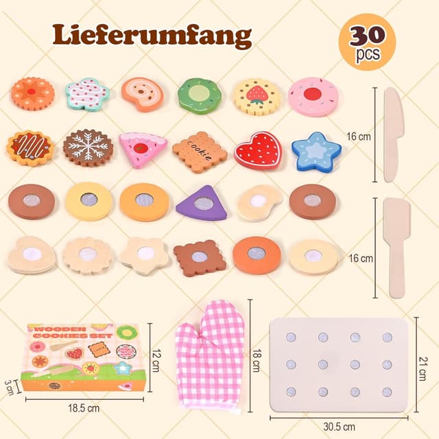 Detalle 2 de Wooderma Kinderküche Zubehör Kekse Set