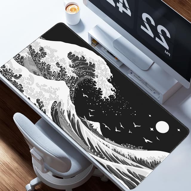 Detalle de Giecy Tapis de souris gaming XXL 800 x 300 mm avec base antidérapante