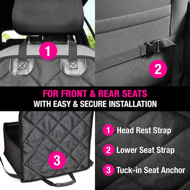 Detalle 2 de AHUKU Dog Car Seat with Seat Belt and Padded Sides (Waterproof Booster Seat Cover) for Small & Medium Dogs