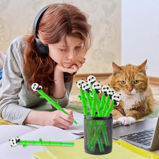 Detalle 2 de Set penne gel Panda 20 pezzi cartoon