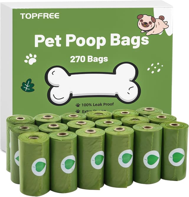Detalle de Topfree 270 Dog Poop Bags, 18 Rolls