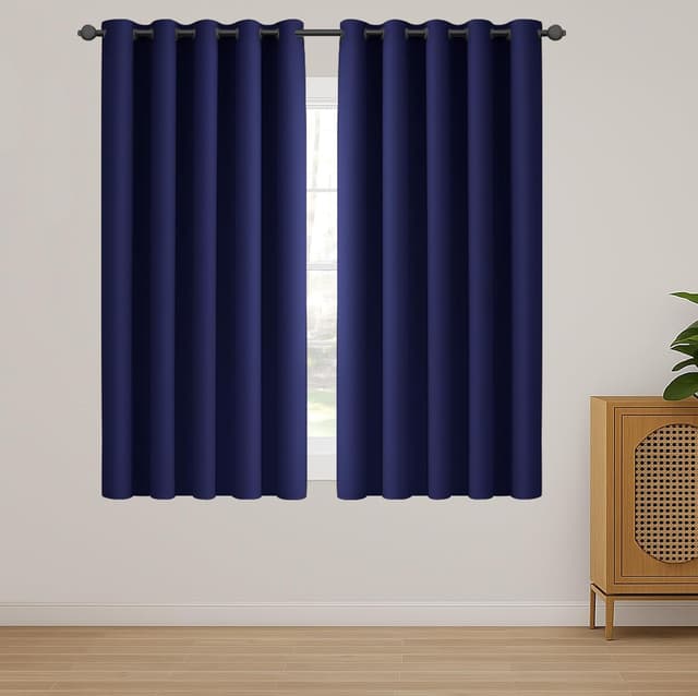 Thumbnail 1 de Imperial Rooms Eyelet Blackout Curtains 66x54 Navy