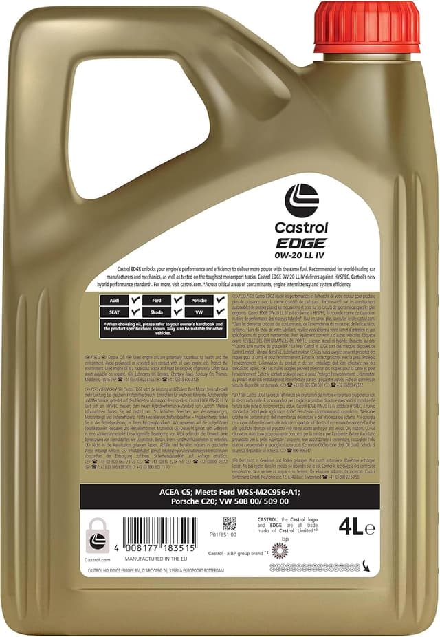Detalle 2 de Castrol EDGE 0W-20LL IV Aceite 4L