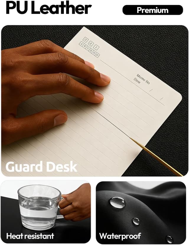 Detalle de YSAGi leather desk mat 100 x 50cm