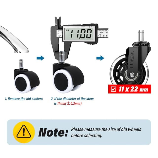 Thumbnail 1 de WEWILL Bürostuhl Rollen 300 kg ⚙