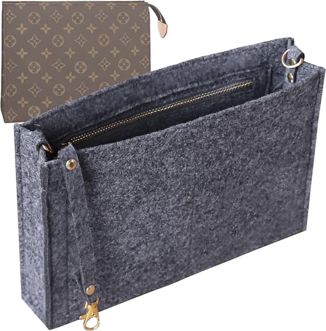 Detalle de Soyizom Kulturbeutel Organizer Einsatz aus Filz (19/26) mit D-Ring & Reißverschlusstasche