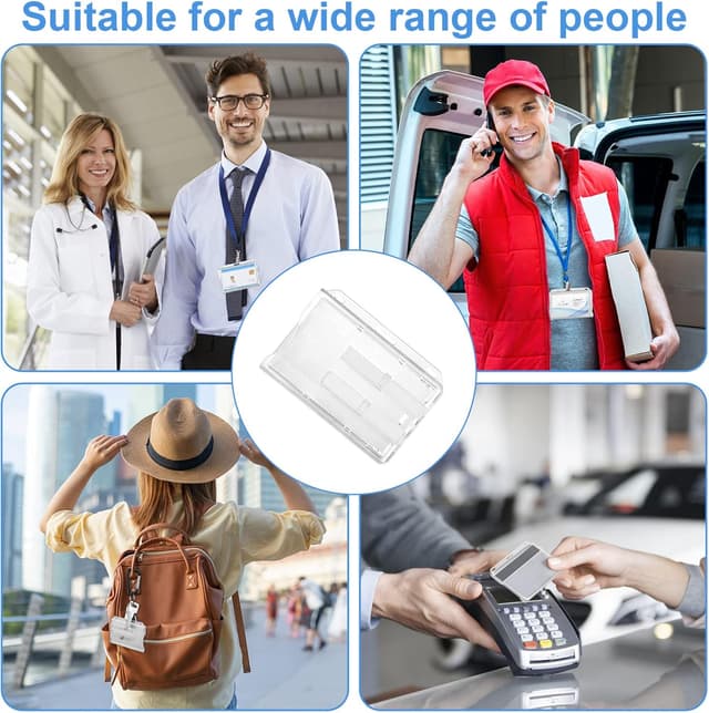 Thumbnail 6 de Vicloon Kartenhalter Ausweis für 2 Karten mit Schieber, gefrostet & transparent (für Personalausweis, Weiß)