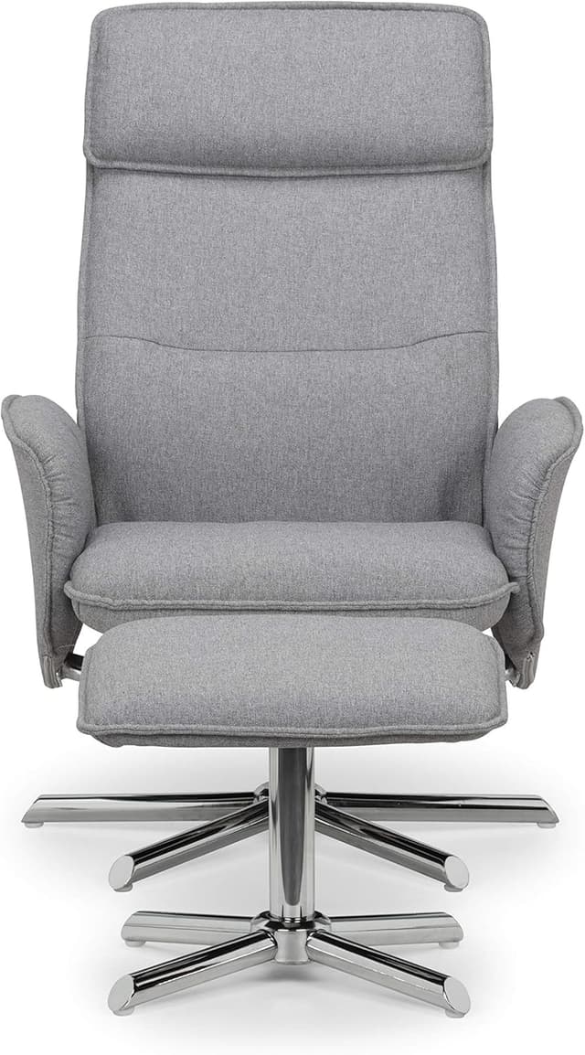 Detalle 2 de Julian Bowen Aria Recliner and Stool (Grey Linen) – rise & recline style seating set