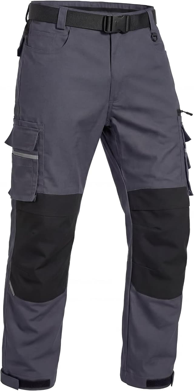 Detalle de Elainone robuste Arbeitshose für Männer mit Kniepolster-Taschen und 6 Taschen