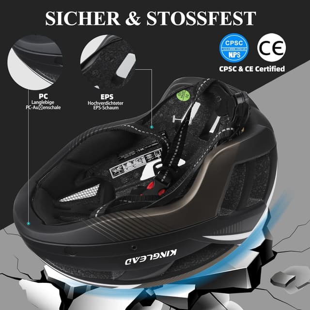 Thumbnail 6 de KINGLEAD Fahrradhelm mit Visier 310 g