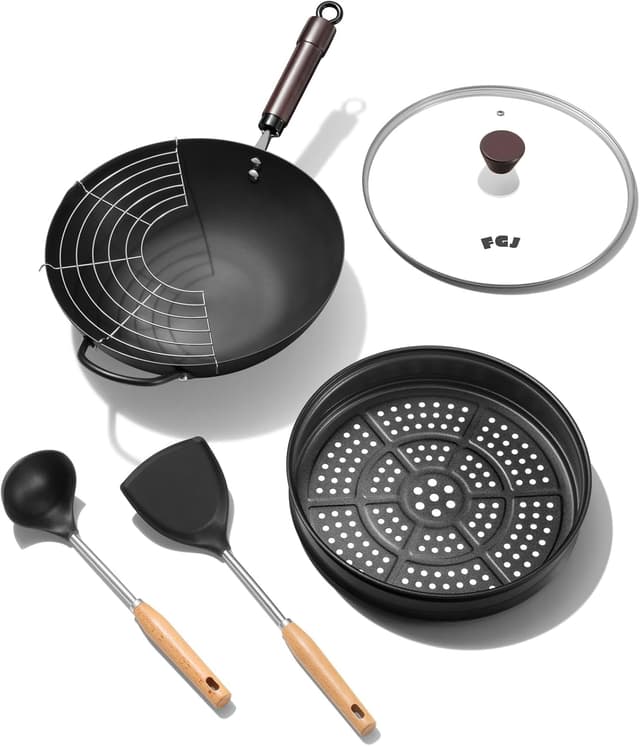 Thumbnail 6 de 13 Inch Carbon Steel Wok 5.8QT, Pre-Seasoned