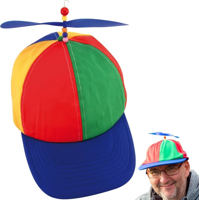 Detalle de Boxer Games Propellerhut für Herren – lustige Propellermütze für Malle, Fasching & Partys