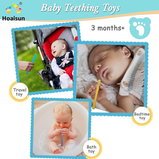 Thumbnail 6 de 8 Pack Food-Grade Silicone Teething Straws (6–12 & 12–18 Months) – Hollow Teething Tubes for Babies